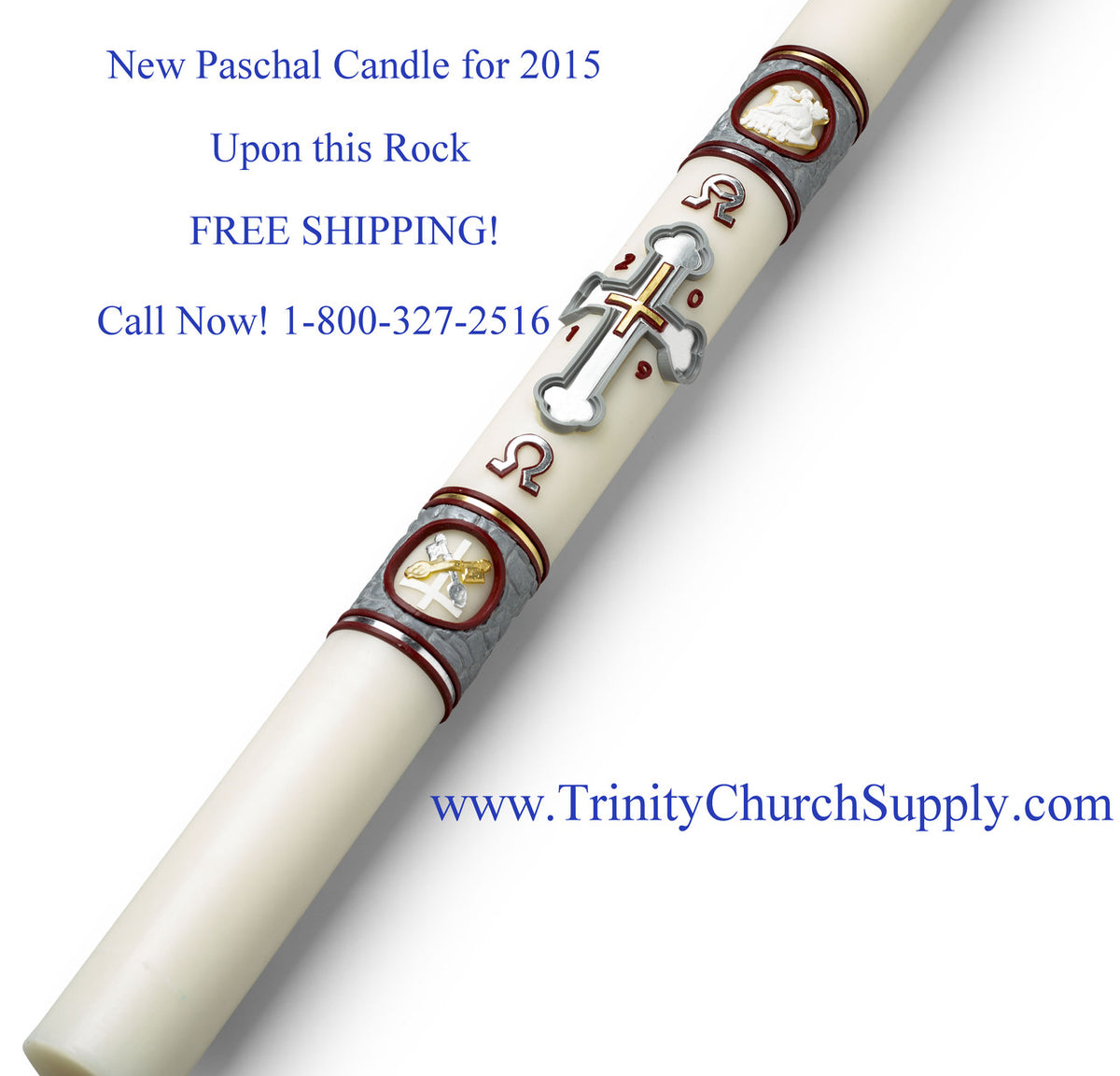 Upon This Rock Paschal Candle