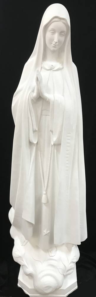 Our Lady of Fatima White Fiberglass Made in Italy 5' Statue - Demetz Art Studio
