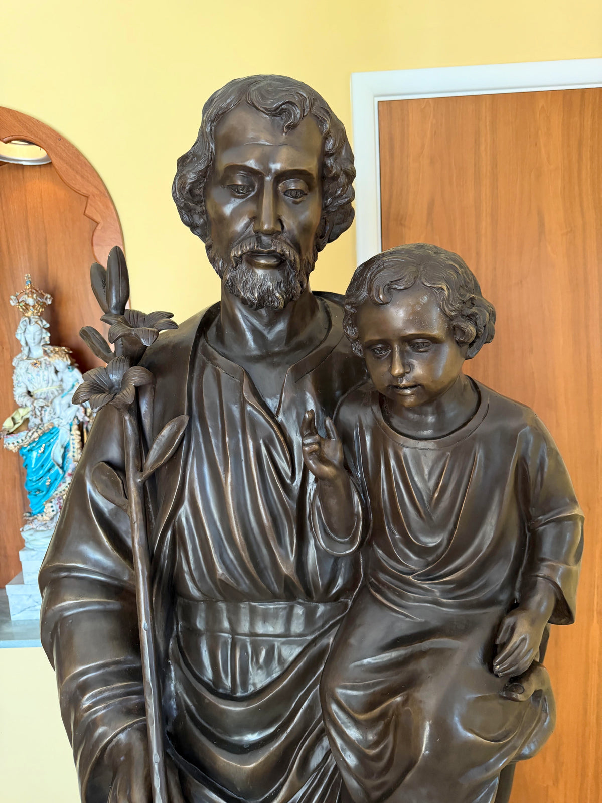 Cast Bronze St. Joseph with Child Statue 6 foot size