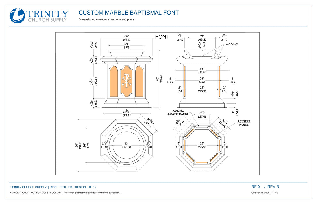 Sacred Stone: Designing Marble Baptismal Fonts since 1966.