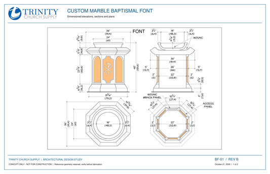 Sacred Stone: Designing Marble Baptismal Fonts since 1966.