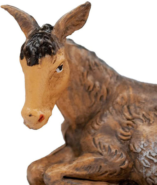 Venerare Laying Donkey Nativity Figurine | Hand Painted and Made in Italy
