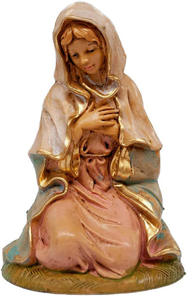 4" Mary Kneeling Nativity Figurine | Christmas Nativity | Made in Italy
