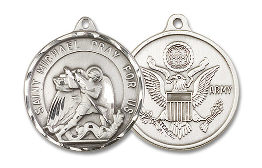 ST. JOSEPH / ARMY - Sterling Silver - 1 3/8 x 1 1/4