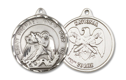 ST. JOSEPH / NAT'L GUARD - Sterling Silver - 1 3/8 x 1 1/4