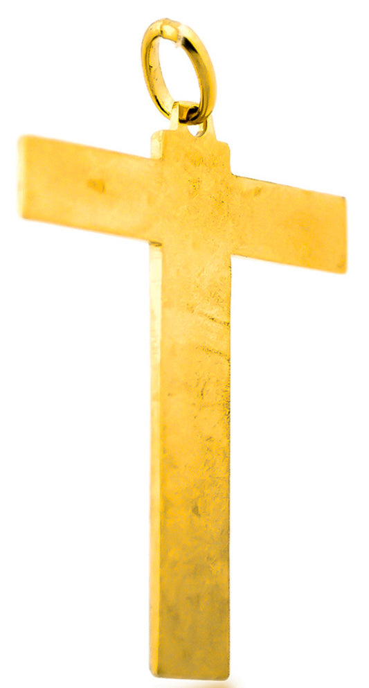 Gold-Tone Romanesque Crucifix Pendant