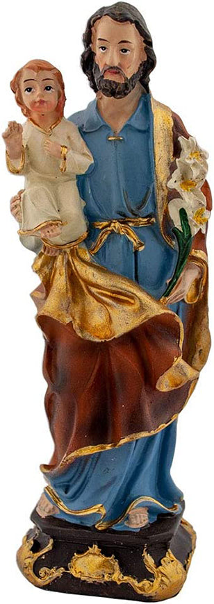 6" St. Joseph Holding Baby Jesus | Christmas Nativity | Hand-Painted and Made in Italy
