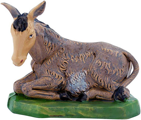 5" Kneeling Donkey Nativity Figure | Hand Painted and Made in Italy