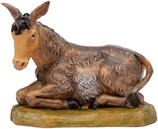 Venerare Laying Donkey Nativity Figurine | Hand Painted and Made in Italy