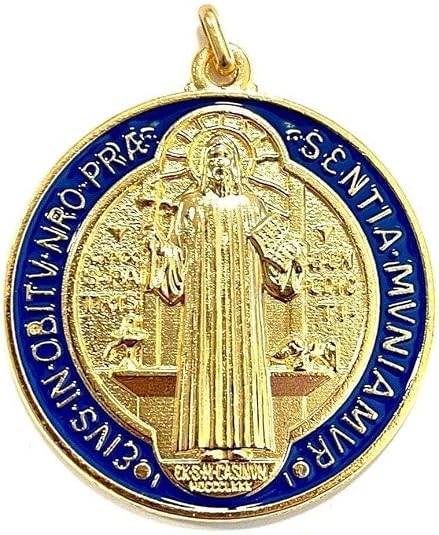 1.25" Gold-Tone Saint Benedict Pendant | Patron Saint of Students and Europe | Beading for DIY Chaplets and Religious Jewelry | Great Catholic Gift for First Holy Communion and Confirmation