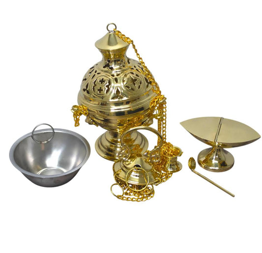 Cathedral Censer Thurible and Boat for Incense for your home or church