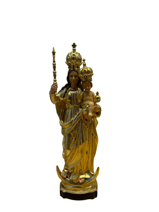 Our Lady of Prompt Succor Statue Hand-Carved Wood | 13 Inches Tall
