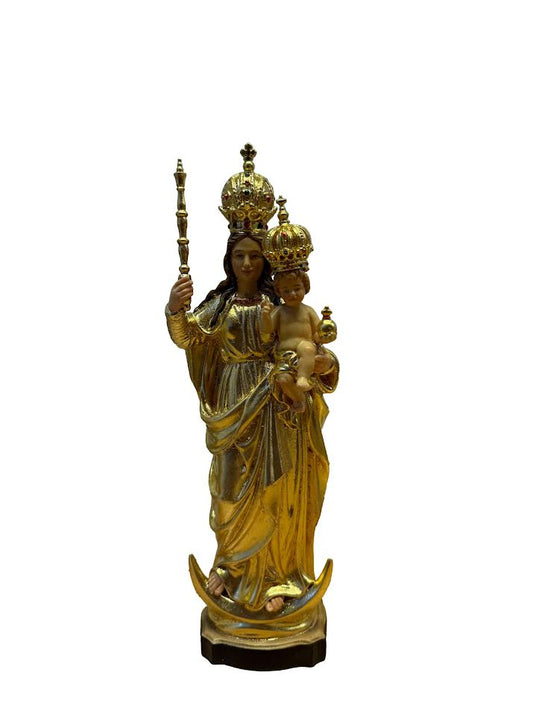 Our Lady of Prompt Succor Statue Hand-Carved Wood | 13 Inches Tall