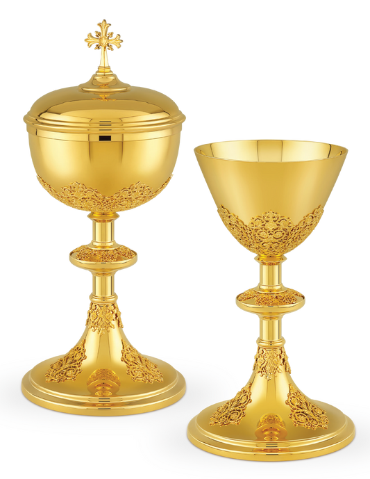 "European 24K Gold Plated Chalice – A Stunning Symbol of Sacred Elegance"