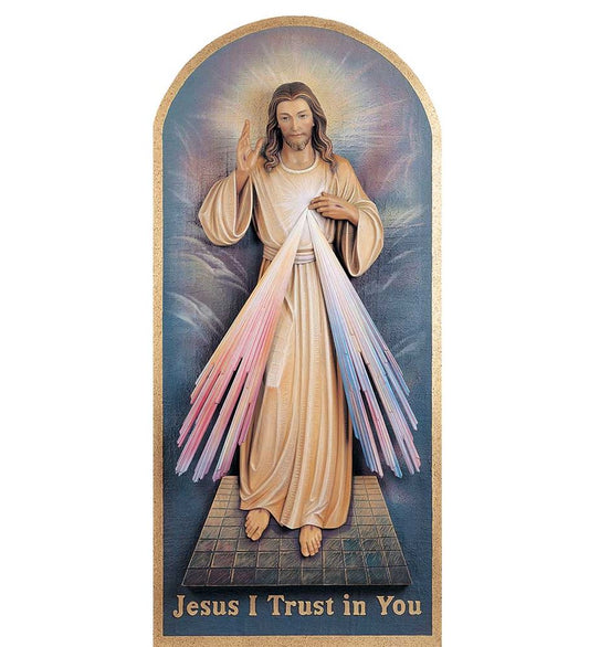 Fiberglass Divine Mercy Wall Relief from Italy Jesus I Trust In You
