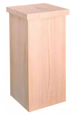 Lockable Deposit Box with Door and Unfinished Wood Design for Secure Storage