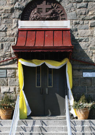 White and Yellow Bunting for Papal Welcoming for 10' to 12' Doors