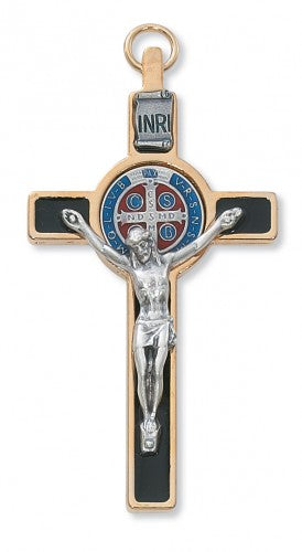 3" GOLD ST BENEDICT CRUCIFIX"