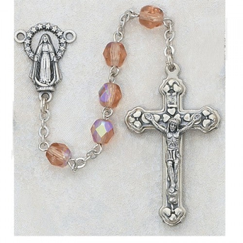 6MM AB ROSE/OCTOBER ROSARY