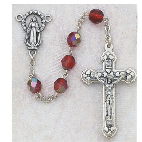 6MM AB RUBY/JULY ROSARY