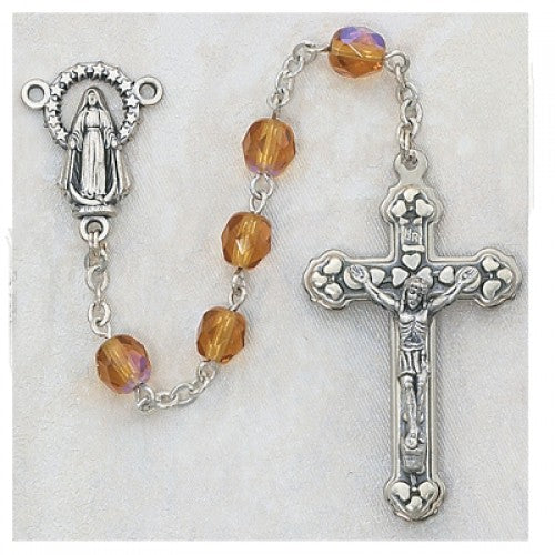 6MM AB TOPAZ/NOVEMBER ROSARY