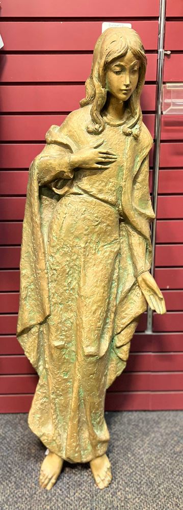 Blessed Virgin Mary 48" Wall Relief, Cast Bronze Alloy | Made in Italy