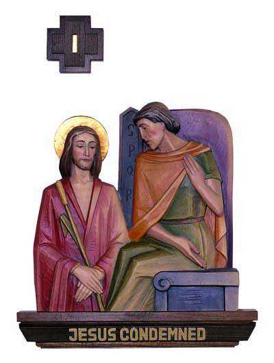 Hand Carved in Linden Wood Stations of the Cross, Set of 14