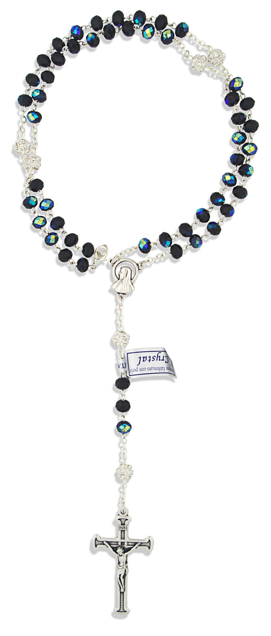 Faceted Glass Crystal Rosary Beads by Vatican Imports