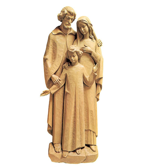 Hand Carved in Linden Wood Holy Family Wall Relief from Italy