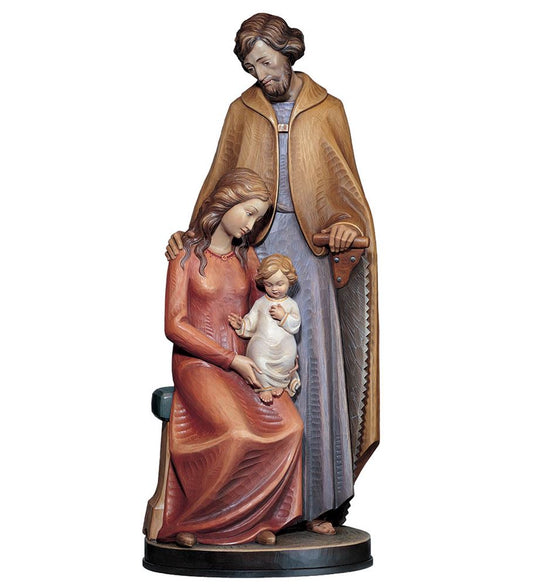 Hand Carved in Linden Wood or Fiberglass Holy Family Statue | Made in Italy