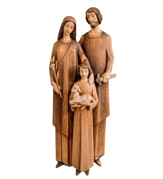 Hand Carved in Linden Wood Holy Family Wall Relief | Made in Italy
