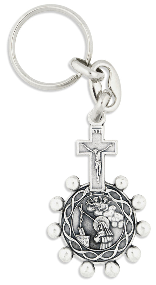 One Decade Rosary Key Chain (Saint Teresa / Saint Rita)
