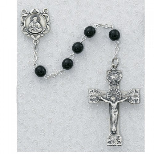 6MM GENUINE BLACK ONYX ROSARY