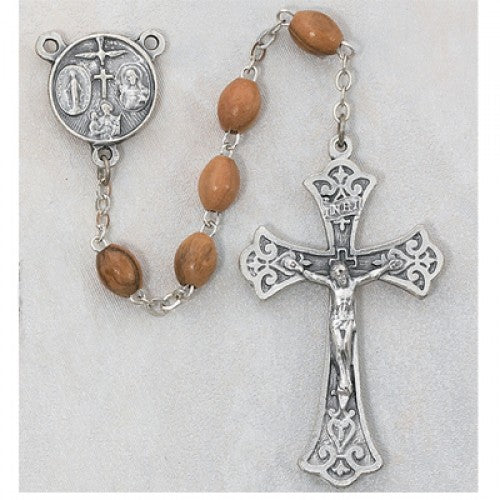 5X7MM OLIVE WOOD OVAL ROSARY