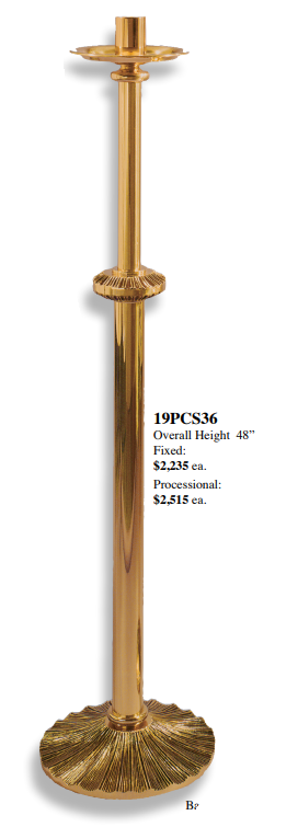 Paschal Candlestick | High Polish | Hand Enameled Finish