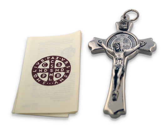 Beautiful St. Benedict Cross (Silver-Tone)