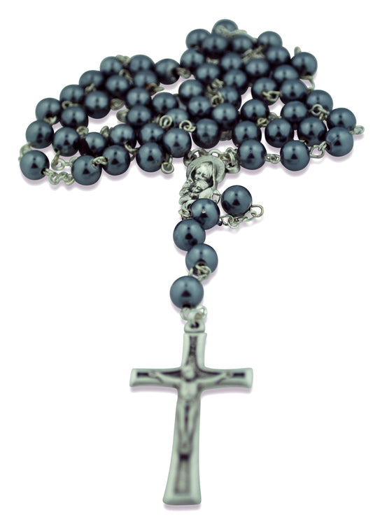 Colorful Italian Catholic Rosary - Grey