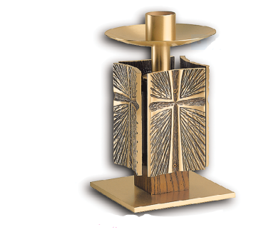 Altar Candlestick | Combined Satin & Statuary Burnished Bronze Finish
