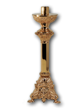 Bronze Candlestick | Satin-High Polish Finish | Cast Textured Bronze