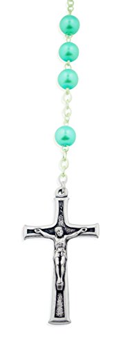 Colorful Italian Catholic Rosary - Robin Egg