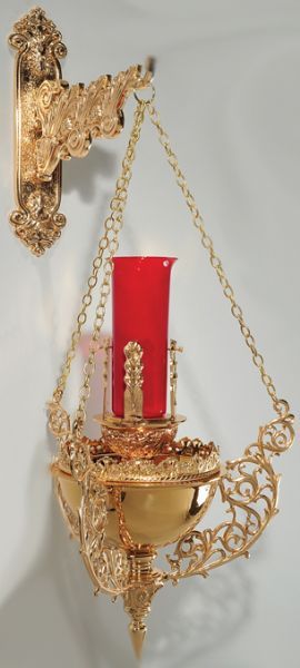 Hanging Sanctuary Lamp | Textured Bronze In High Polish
