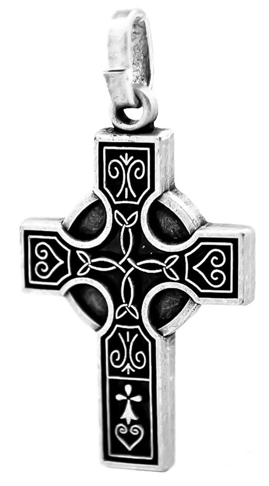 Irish Cross Pendant with Celtic Hearts