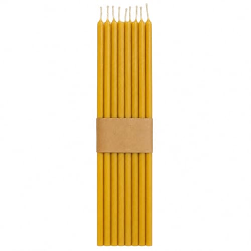 100% Beeswax Orthodox Taper Candles, 10 Pack, 1/4" x 11"