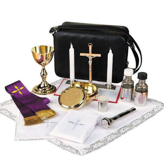 Deluxe Mass Kit | Catholic Portable Altar Set with Chalice, Paten, and Accessories | Travel Mass Kit for Priest