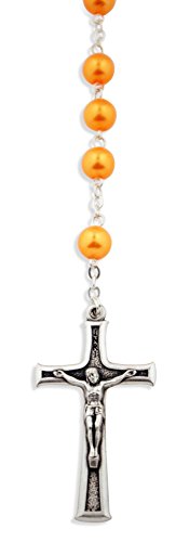 Colorful Italian Catholic Rosary - Orange