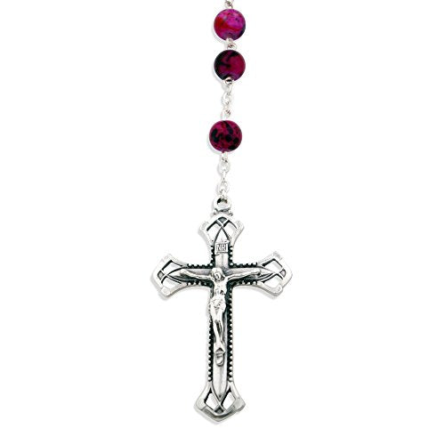 Deluxe Glass Bead Rosary (Amethyst)