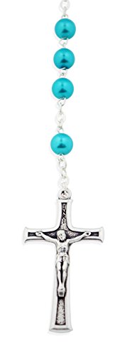 Colorful Italian Catholic Rosary - Sky Blue