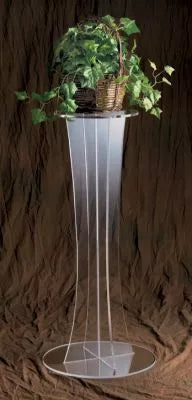 Modern Acrylic Flower Stand with Transparent Design and Wide Pedestal Base for Beautiful Arrangements