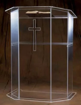 Divine Pulpit with Cross and Shelf for Enhanced Worship Experience