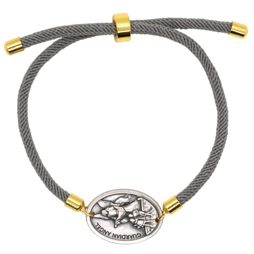 St. Michael Bracelet with Pull Strings | Patron Saint of Soldiers and Police | Color St. Michael Medal | Catholic Protection Bracelet | Confirmation Gift